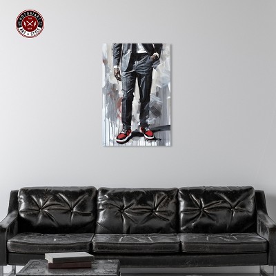 Man of Style II Gallery Wrapped Canvas Wall Art, 24" x 36", Gray and Red