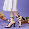 Perphy Women's Woven Braided Slingback Lace Up Chunky Heel Sandals - 4 of 4