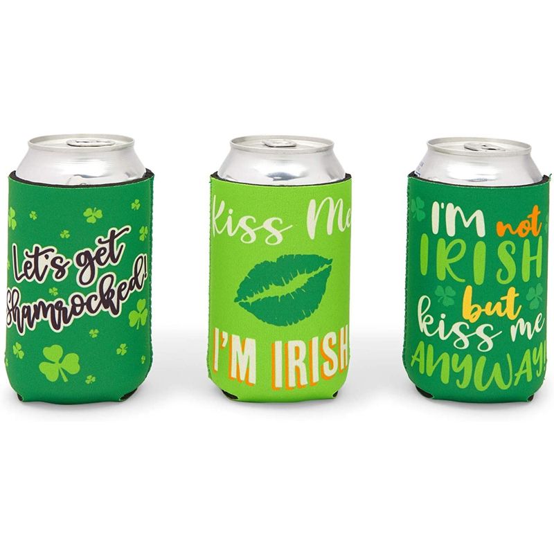 Sparkle and Bash 12 Pack Can Cooler, Bottle Holder for St Patrick Day Party (2.5 x 4.3 in), 4 of 9