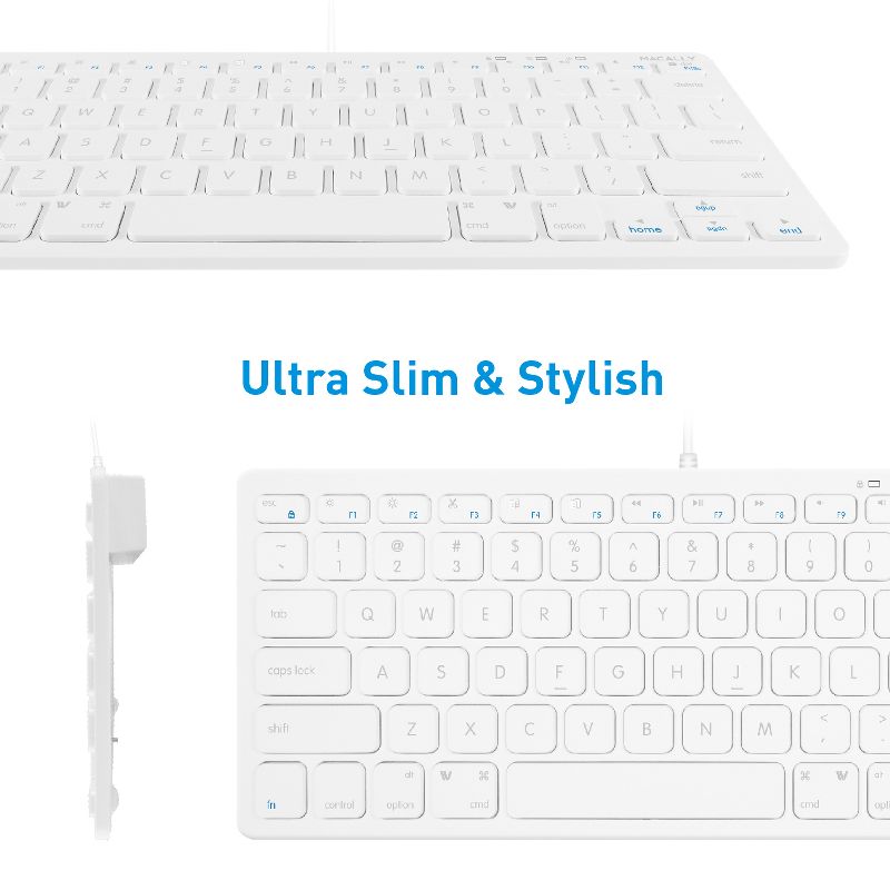 Macally Slim USB-A Wired Compact Keyboard, 5 of 6