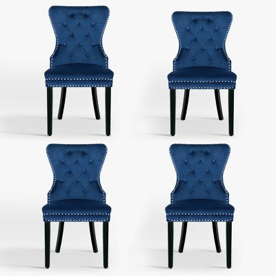 WestinTrends  Velvet Upholstered Tufted Dining Chairs (Set of 4)