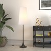 Hudson and Canal 60" Tall Floor Lamp with Fabric Shade Blackened Bronze/White: Contemporary Elegance, UL Listed - 4 of 4