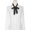 INSPIRE CHIC Women's Solid Contrast Color Pleated Long Satin Neck Scarves 49.2"x4.3" 1 Pc - 2 of 4