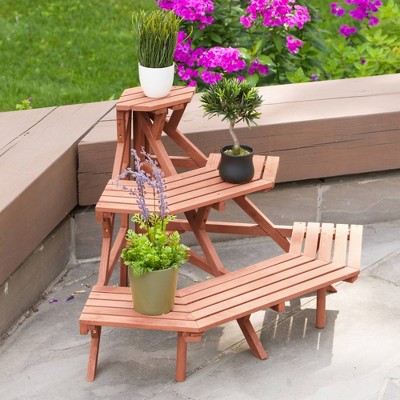 24" H Novelty Wood Planter Stands and Holders - Brown - Leisure Season