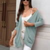 Coolmee Women's Open Front Cardigans Casual Long Sleeve Classic Knit Sweater Outerwear with Pockets - 2 of 4