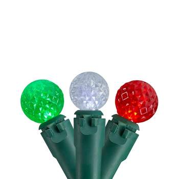 Northlight 50 Count Red, Green and White LED G12 Berry Christmas Lights, 15.9 ft Green Wire