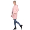 Women's Hooded Open Front High Pile Fleece - White Mark - 3 of 4