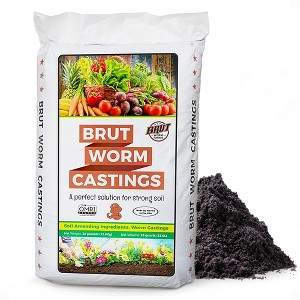 Brut Worm Farms All Organic Fertilizer Worm Castings Filled with Nutrients and Minerals for a Variety of Indoor & Outdoor Plants, 30 Pounds (1 Pack) - 1 of 4