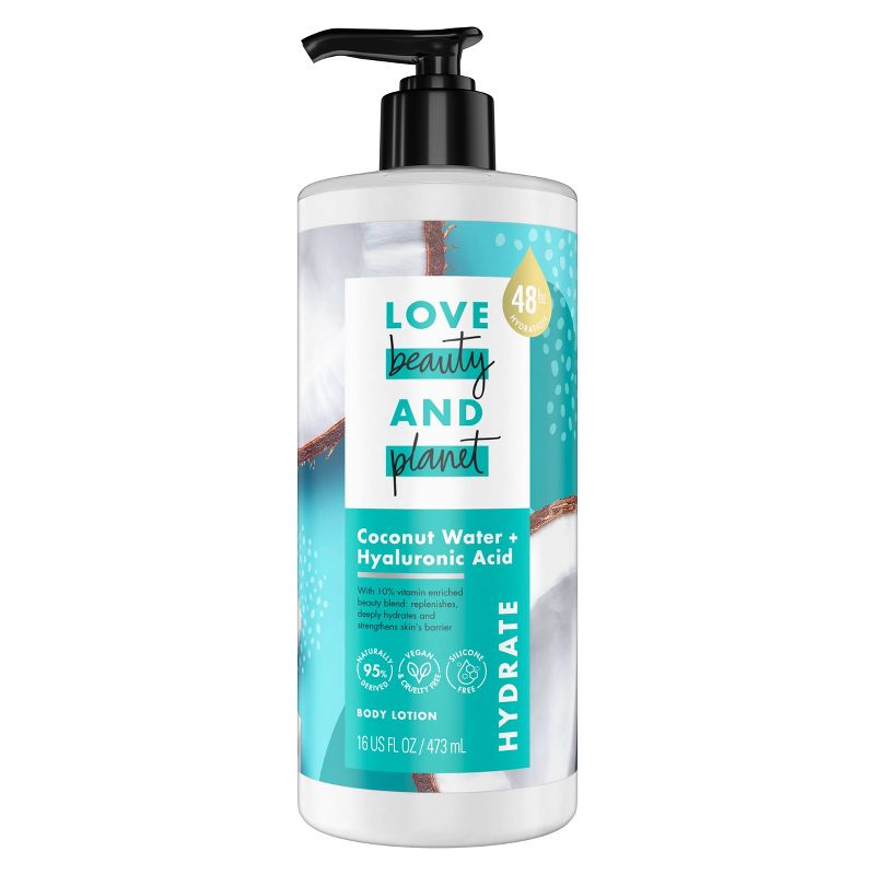 Love Beauty and Planet Hydrate Coconut Water and Hyaluronic Acid Pump Body Lotion - 16 fl oz, 3 of 7