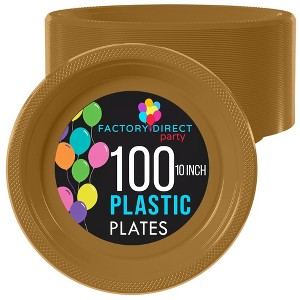 Exquisite Disposable Plastic Dinner Plates- 100 Count - 1 of 4