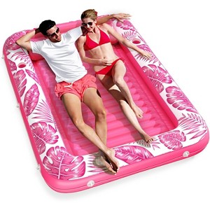 Jasonwell 4‑in‑1 Inflatable Tanning Lounger — Sun Tan Tub & Pool Raft, Water‑Filled Mat/Pad for Adults & Kids (XL) - Rose Pink - 1 of 4
