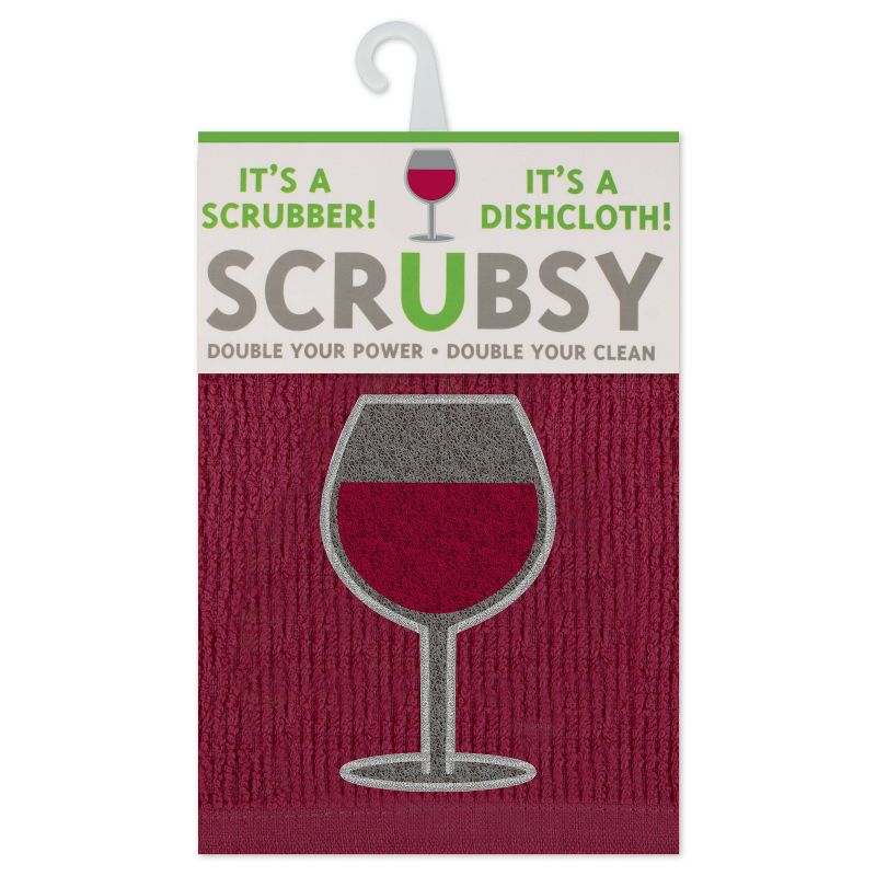 2pk Scrubsy Wine Print Dish Cloths Red- MU Kitchen, 2 of 4