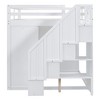 Okak Full Size Wood Bunk Bed with Built-in Wardrobes & Storage Cabinets Loft Bunk Bed with Drawers for Teens, Easy Assemble, White - 4 of 4