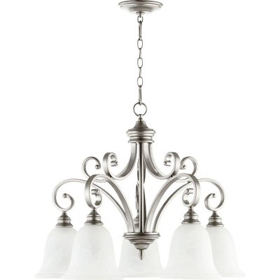 Quorum Lighting Bryant 5-Light Nook Pendant, Classic Nickel, 30 Width, 23.75 Height