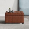 GDFStudio Rigby Contemporary Button Tufted Faux Leather Upholstered Storage Ottoman - 2 of 4