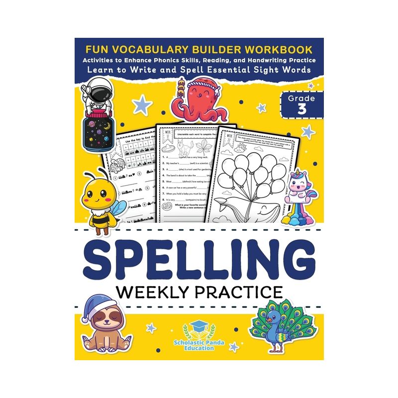 Spelling Weekly Practice for 3rd Grade - (Elementary Books for Kids) by  Scholastic Panda Education (Paperback), 1 of 2
