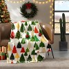 Christmas Throw Blanket, Soft Flannel Gingerbread Blanket with Snowman & Xmas Tree Prints, Christmas Gift. - 2 of 4