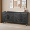 63'' Large Storage Cabinet with Metal Handle, Carved Flower Doors, Wooden Mordern Sideboard Console with Adjustable Shelves - Leovsnove - 2 of 4