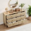 Fluted Dresser 54 Inch Wide, 6-Drawer Wood Dresser for Bedroom, Modern Chest of Drawers, Storage Organizer Cabinet for Living Room, Hallway - 4 of 4