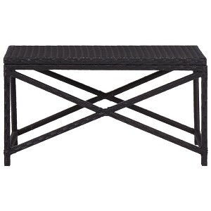 vidaXL Bench Black Polyethylene rattan 31.5 in Sturdy Garden Bench - 1 of 4