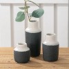 Sullivans Set of 3 Ceramic Vase 7"H, 5.25"H & 3.75"H White and Black - 3 of 4