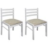 vidaXL Dining Chairs 2 pcs White Solid Rubber Wood and Velvet - 2 of 4
