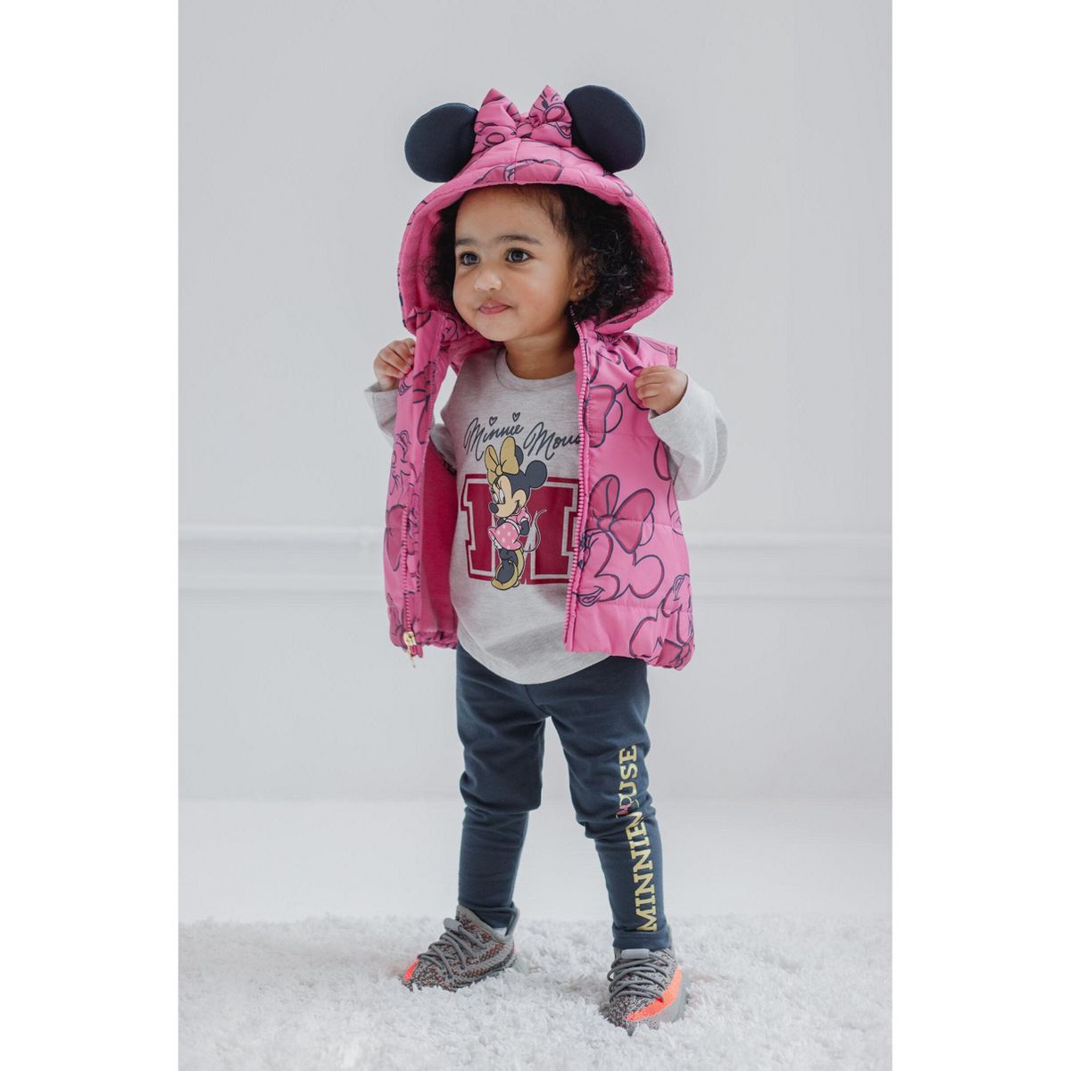 Disney Minnie Mouse Girls' Vest Tee and Leggings Set Little Kid to Big Kid - thumbnail 10