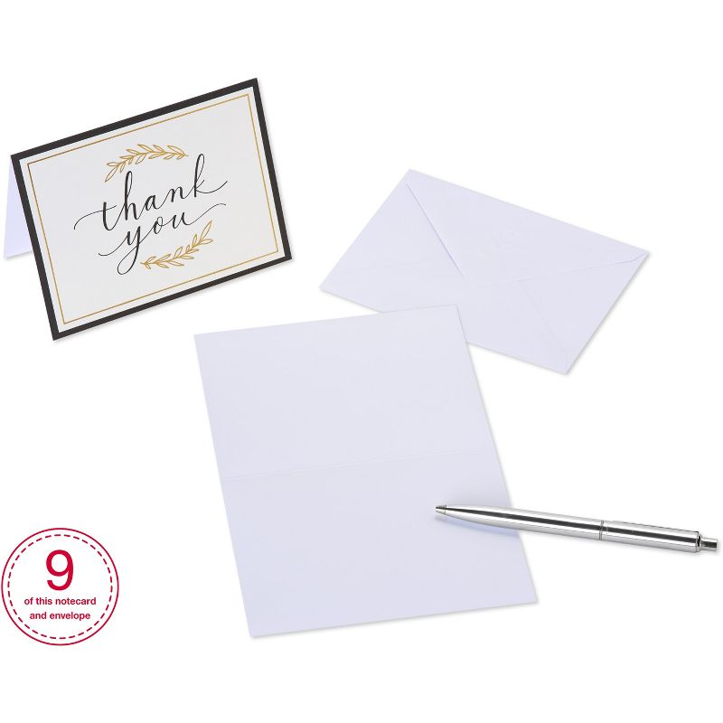 50ct Thank You and Blank Notes with Envelopes Gold/Black, 4 of 12