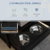 INFURNIC Pet Bowl Feeding Station with Hidden Bowls Storage Cabinet Adjustable Panel for Medium Dogs, Black, 23.6"*13.8"*31.5" - 2 of 4