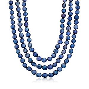 Ross-Simons 10-11mm Black Cultured Baroque Pearl Long Endless Necklace With Sterling Silver Shortener - 1 of 4