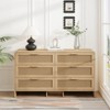 KTMBDW 6 Drawer Dresser for Bedroom, Arc Shaped Rattan Dresser with Deep Drawers, Large Double Chest of Drawers for Living Room, Hallway, Entryway - 2 of 4
