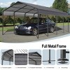 12X20 FT Heavy Duty Metal Carport,Outdoor Activities Storage Shed,Carport With Galvanized Steel Roof And Metal Frame For Car Truck-Coolbibila - 3 of 4