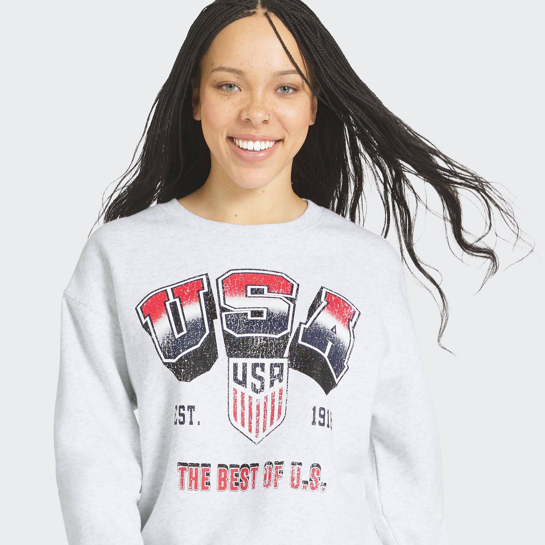 USSF Gray Crew Neck Short Sleeve Sweatshirt