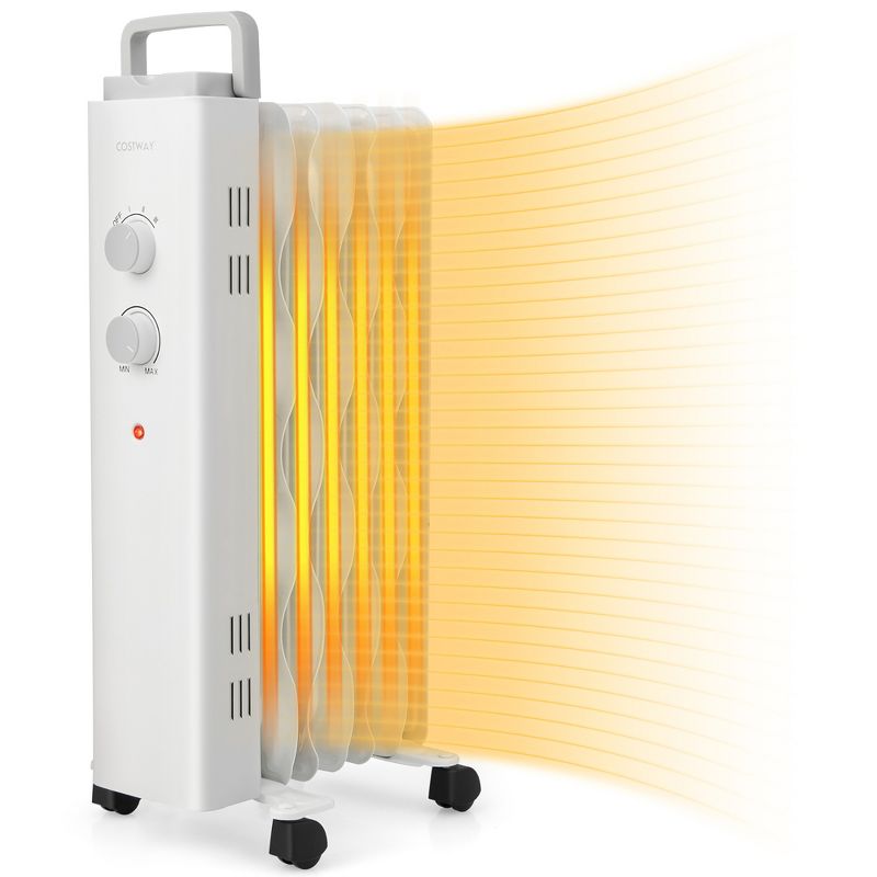 Costway 1500W Oil Filled Space Heater Electric Oil Radiant Heater w/ Safety Protection, 1 of 11