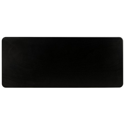 Matte Black Solid Wood Writing Desk with Shelves