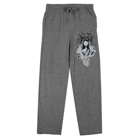 The Corpse Bride Emily With Bats Women s Heather Gray Sleep Pajama Pants Target