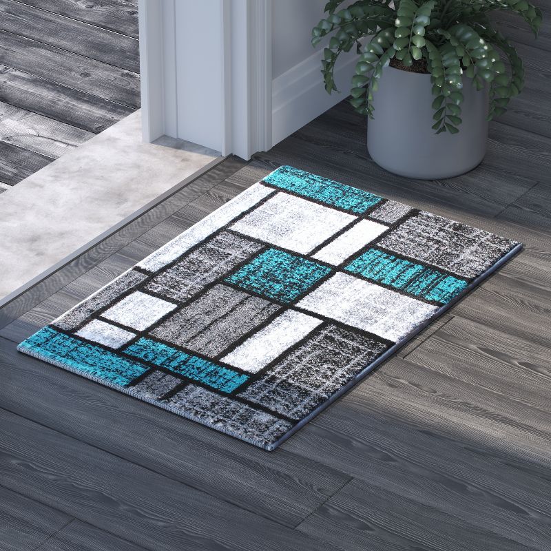 Emma and Oliver Rug with Geometric Mosaic Design with Natural Jute Backing, 2 of 7