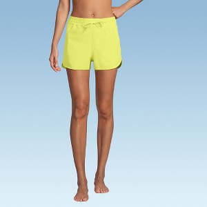 Lands' End Women's Woven Packable 3" Dolphin Hem Swim Cover-up Shorts - 1 of 4