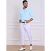 INSPIRE CHIC Men's Contrasting Colors Collar Long Sleeve Button Down Formal Business Dress Shirts - 2 of 4
