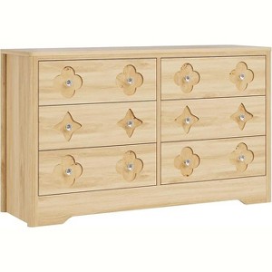 6-Drawer Rattan Dresser with Natural Design - 47.2" Wide Storage Cabinet, MDF Construction, 80lb/Drawer Capacity, Multi-Room Organizer - 1 of 1