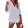 Imily Bela Women's Long Sleeve Beach Sun Protection Top V-Neck Tie Pocket Hoodie - 3 of 4