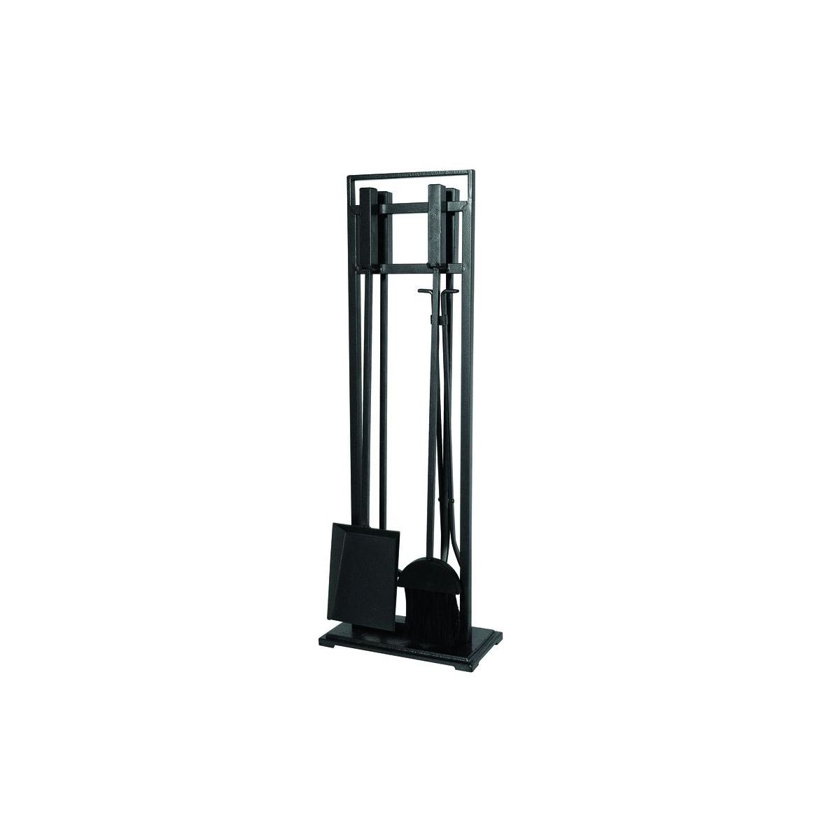 Panacea Gray Matte Metal Fireplace Tool Set