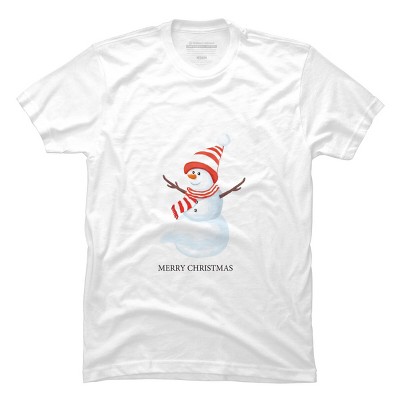 Men's Design By Humans Christmas snowman By werant T-Shirt
