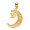 Black Bow Jewelry 14k Yellow Gold Crescent Moon and Stars Pendant, 12 or 16mm - 3 of 4