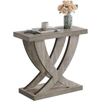 Tribesigns Wood End Side Table, Nightstand with Cross Fishtail Support
