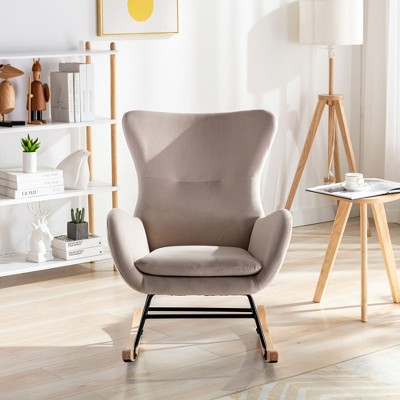 NicBex Rocking Chair with High Backrest and Armrests Accent Chair Padded Seat Lounge Chair Living Room Chair Comfy Chair for Bedroom