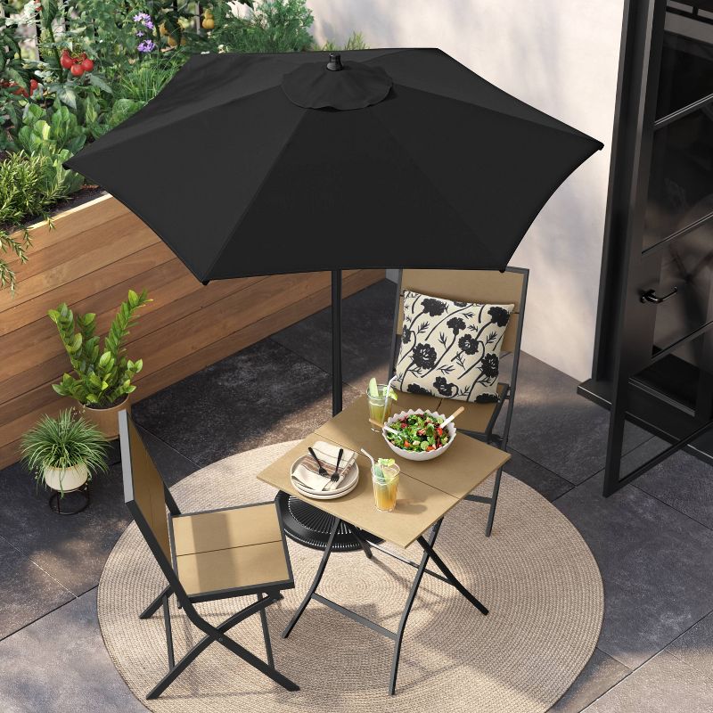6' Round Outdoor Patio Market Umbrella with Black Pole - Room Essentials™, 3 of 8