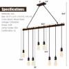 Tangkula Industrial Multi Pendant Light, 8-Light Iron Rustic Island Chandelier, Suspension Line Can Be Adjusted Freely, Wood Painted Finish - 2 of 4