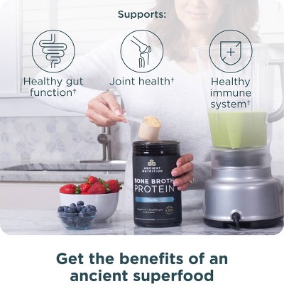Ancient Nutrition Bone Broth Protein Powder - Vanilla - 17.4oz/20 Servings: Non-Dairy, 20g Protein Per Serving