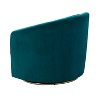 Amarante Comfy Velvet Swivel Chair for Bedroom with Metal Base | Karat Home-TEAL - 4 of 4